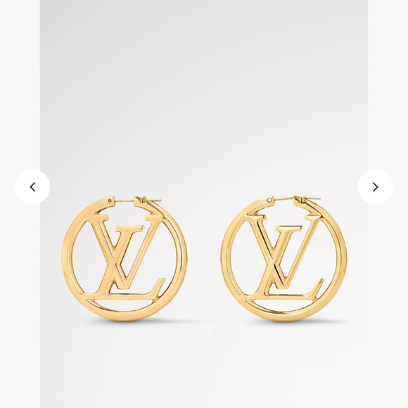 Louis Vuitton Jewelry - 🆕 Price firm Louis Vuitton Gold Logo Hoop Earrings new in box